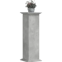 Plantestativ i konstrueret træ - Blomsterstativ | Størrelse: 33x33x100 cm | Farve: Betongrå
