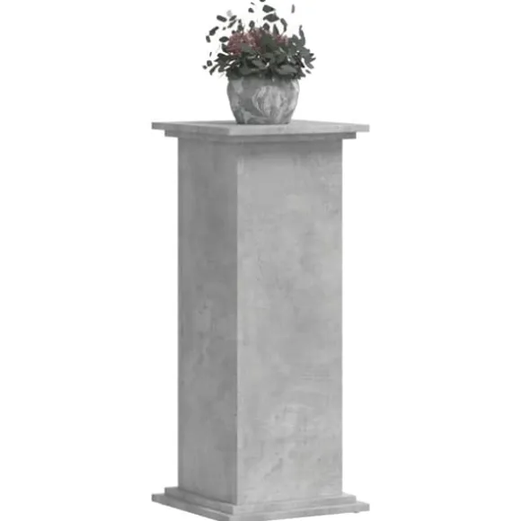 Plantestativ i konstrueret træ - Slidstærkt og stilrent | Størrelse: 33x33x80 cm | Farve: Betongrå