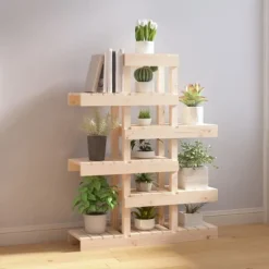 Plantestativ i massivt fyrretræ - Elegant plantehylde | Størrelse: 85x25x109,5 cm