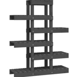 Plantestativ i massivt fyrretræ - Plantestativer til indendørs og udendørs brug | Størrelse: 85x25x109,5 cm | Farve: Grå