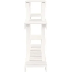 Plantestativ i massivt fyrretræ - Hylder til blomster og planter | Størrelse: 104,5x25x77,5 cm | Farve: Hvid