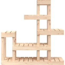 Plantestativ i massivt fyrretræ - Plantehylde til indendørs og udendørs brug | Størrelse: 92x25x97 cm