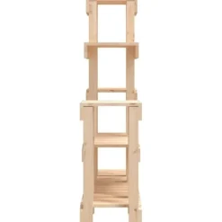 Plantestativ i massivt fyrretræ - Plantehylde til indendørs og udendørs brug | Størrelse: 92x25x97 cm