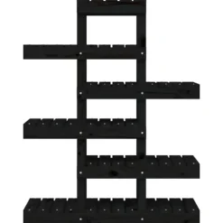 Plantestativ i massivt fyrretræ - Elegant planteramme | Mål: 85x25x109,5 cm | Farve: Sort