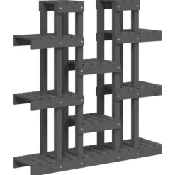 Plantestativ i massivt fyrretræ - Elegant plantehylde | Størrelse: 104,5x25x109,5 cm | Farve: Grå