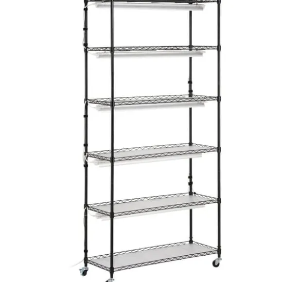 Plantestativ med vækstlys 6 etager, 180W, 70,9, indendørs plantedyrkningshylde, justerbar højde, moderne design.