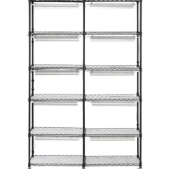 Plantestativ med vækstlys 6 etager, 200W, 59,1'', indendørs plantehylde, optimal vækst, justerbar lysstyrke.