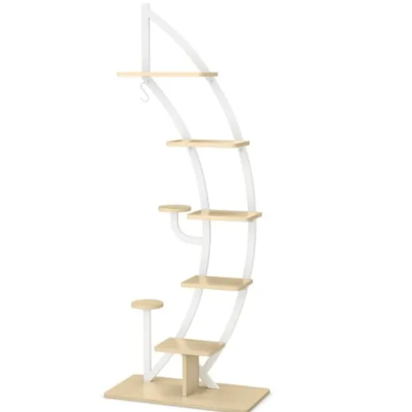 Plantestativ, 60x30x155 cm - materiale: spånplade, mdf-plade, stål