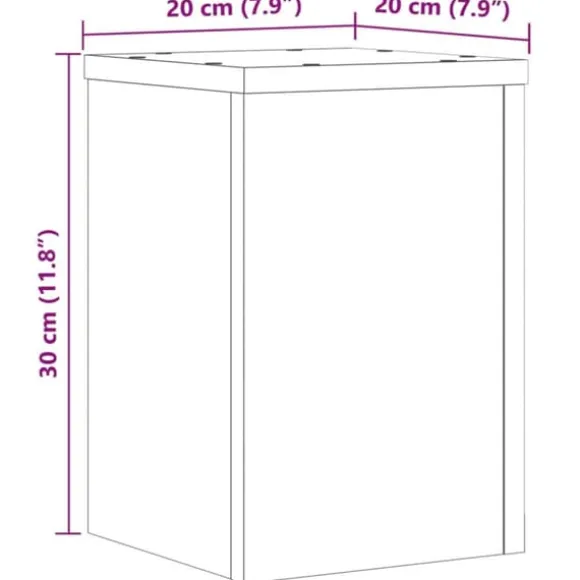 Plantestativer 2 stk. - Konstrueret træ | Farve: Sort | Størrelse: 20x20x30 cm