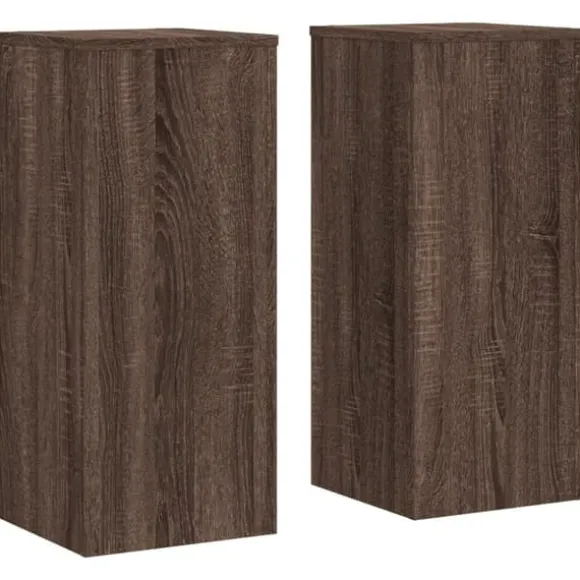 Plantestativer 2 stk. - Konstrueret træ | Farve: Brunt eg | Størrelse: 30x30x70 cm