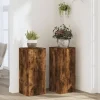Plantestativer 2 stk. - Robust blomsterstativ i konstrueret træ | Størrelse: 30x30x70 cm | Farve: Røget eg