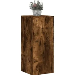 Plantestativer 2 stk. - Robust blomsterstativ i konstrueret træ | Størrelse: 30x30x70 cm | Farve: Røget eg