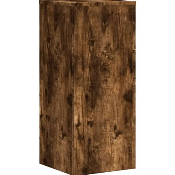 Plantestativer 2 stk. - Robust blomsterstativ i konstrueret træ | Størrelse: 30x30x70 cm | Farve: Røget eg