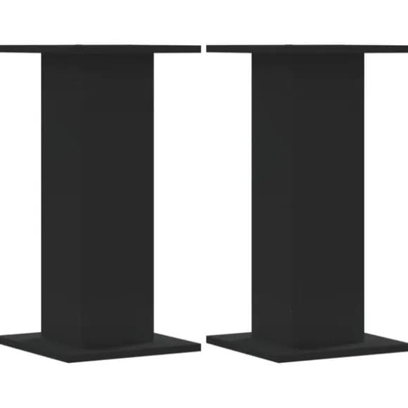 Plantestativer 2 stk. - Slidstærkt konstrueret træ | Farve: Sort | Størrelse: 30x30x60 cm