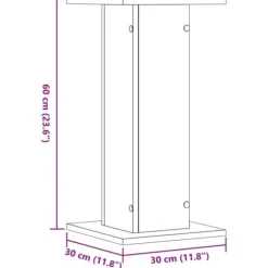 Plantestativer 2 stk. - Slidstærkt konstrueret træ | Størrelse: 30x30x60 cm | Farve: Hvid