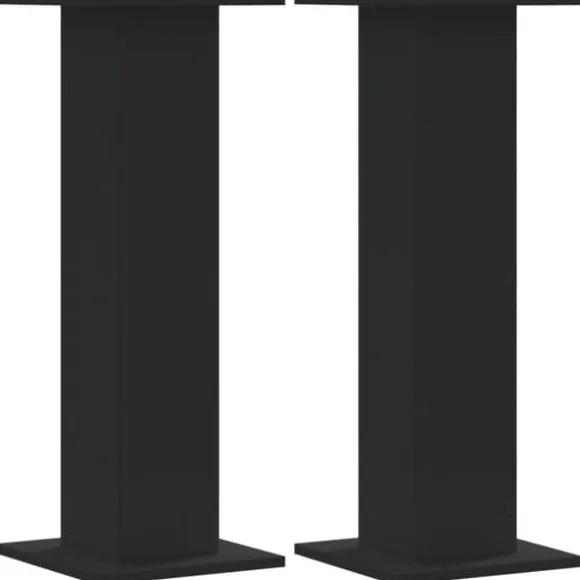 Plantestativer 2 stk. - Slidstærke træstativer til planter | Farve: Sort | Størrelse: 30x30x80 cm