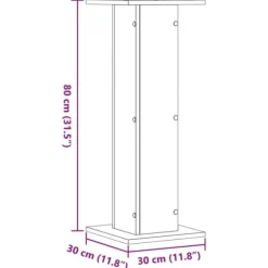 Plantestativer 2 stk. - Slidstærke træstativer til planter | Farve: Sort | Størrelse: 30x30x80 cm