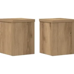 Plantestativer 2 stk. - Slidstærkt konstrueret træ | Størrelse: 15x15x20 cm | Farve: Egetræsfarvet