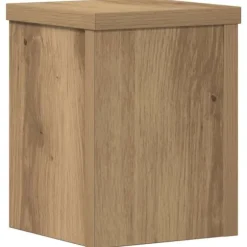 Plantestativer 2 stk. - Slidstærkt konstrueret træ | Størrelse: 15x15x20 cm | Farve: Egetræsfarvet