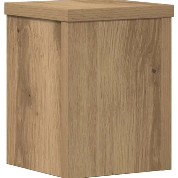 Plantestativer 2 stk. - Slidstærkt konstrueret træ | Størrelse: 15x15x20 cm | Farve: Egetræsfarvet