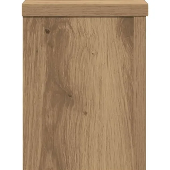 Plantestativer 2 stk. - Slidstærkt konstrueret træ | Størrelse: 15x15x20 cm | Farve: Egetræsfarvet