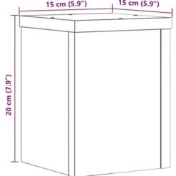 Plantestativer 2 stk. - Slidstærkt konstrueret træ | Størrelse: 15x15x20 cm | Farve: Egetræsfarvet
