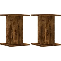 Plantestativer 2 stk. - Slidstærkt konstrueret træ | Størrelse: 30x30x40 cm | Farve: Røget eg