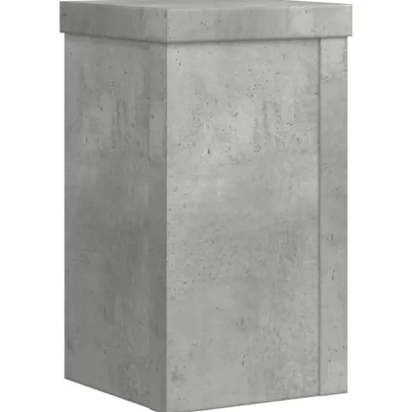 Plantestativer 2 stk. - Slidstærkt konstrueret træ | Farve: Betongrå | Størrelse: 10x10x18 cm