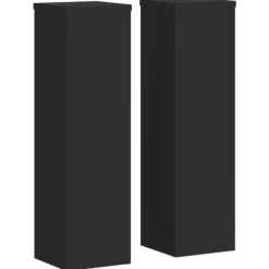 Plantestativer 2 stk. - Slidstærkt konstrueret træ | Farve: Sort | Størrelse: 17x17x60 cm