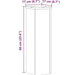 Plantestativer 2 stk. - Slidstærkt konstrueret træ | Farve: Sort | Størrelse: 17x17x60 cm