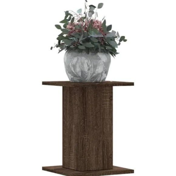 Plantestativer 2 stk. - Slidstærkt konstrueret træ | Størrelse: 30x30x40 cm | Farve: Brun eg