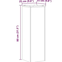 Plantestativer 2 stk. - Stabilt og tidløst design | Størrelse: 25x25x80 cm | Farve: Betongrå