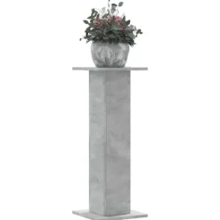 Plantestativer 2 stk. - Stabilt trædesign | Størrelse: 30x30x80 cm | Farve: Betongrå