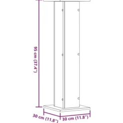 Plantestativer 2 stk. - Stabilt konstrueret træ | Størrelse: 30x30x95 cm | Farve: Antik træ