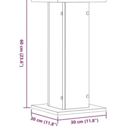 Plantestativer 2 stk. - Stabilt konstrueret træ | Farve: Grå sonoma-eg | Størrelse: 30x30x60 cm