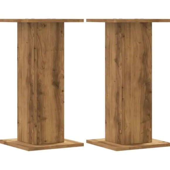 Plantestativer 2 stk. - Stabilt trædesign | Farve: Egetræsfarve | Størrelse: 30x30x60 cm