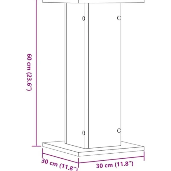 Plantestativer 2 stk. - Stabilt trædesign | Farve: Egetræsfarve | Størrelse: 30x30x60 cm