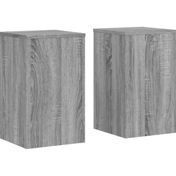 Plantestativer 2 stk. - Stabilt konstrueret træ | Farve: Grå Sonoma-eg | Størrelse: 30x30x50 cm