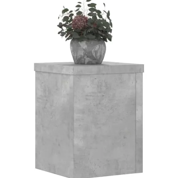 Plantestativer 2 stk. - Stabilt træ design til planter | Størrelse: 15x15x20 cm | Farve: Betongrå
