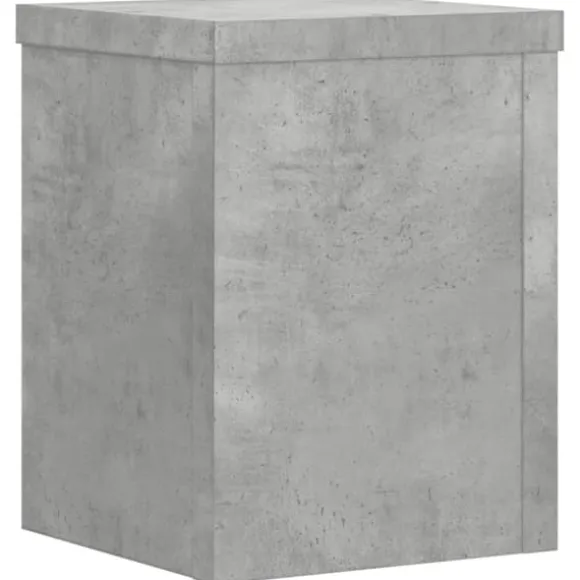 Plantestativer 2 stk. - Stabilt træ design til planter | Størrelse: 15x15x20 cm | Farve: Betongrå