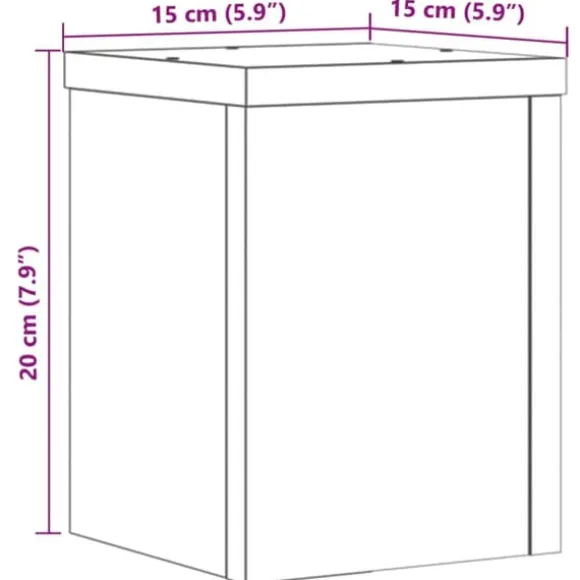 Plantestativer 2 stk. - Stabilt træ design til planter | Størrelse: 15x15x20 cm | Farve: Betongrå