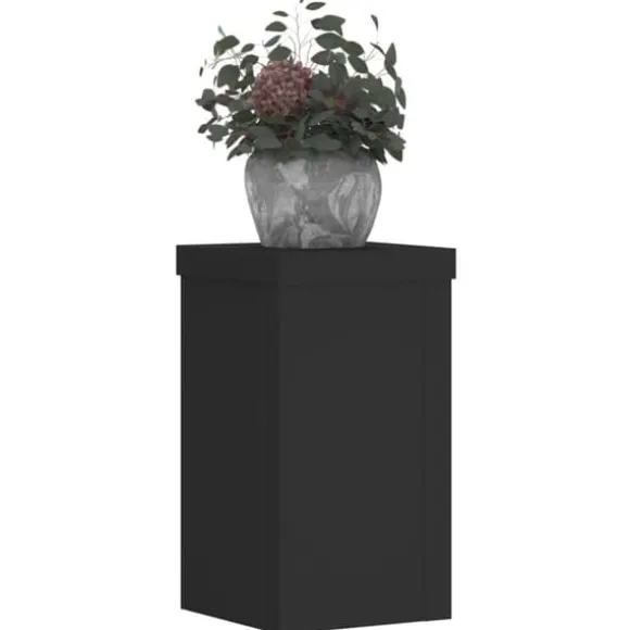 Plantestativer 2 stk. - Tidløst design i konstrueret træ | Størrelse: 10x10x18 cm | Farve: Sort