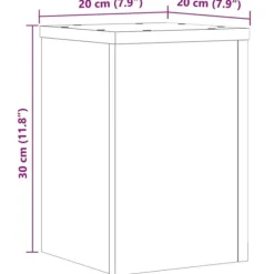 Plantestativer 2 stk. i konstrueret træ - Slidstærkt & stabilt | Størrelse: 20x20x30 cm | Farve: Sonoma-eg
