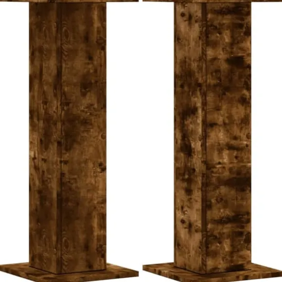 Plantestativer 2 stk. i konstrueret træ - Røget eg | Størrelse: 30x30x80 cm