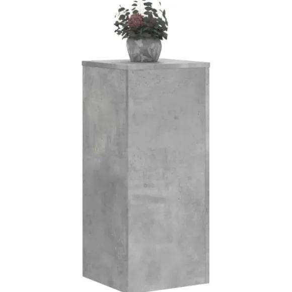 Plantestativer 2 stk. i konstrueret træ - Slidstærk design | Størrelse: 30x30x70 cm | Farve: Betongrå