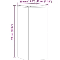 Plantestativer 2 stk. i konstrueret træ - Slidstærk design | Størrelse: 30x30x70 cm | Farve: Betongrå