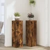 Plantestativer 2 stk. i konstrueret træ - Tidløst design | Størrelse: 25x25x80 cm | Farve: Røget eg