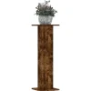 Plantestativer 2 stk. i konstrueret træ - Stabilt design | Størrelse: 30x30x95 cm | Farve: Røget eg