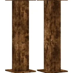 Plantestativer 2 stk. i konstrueret træ - Stabilt design | Størrelse: 30x30x95 cm | Farve: Røget eg