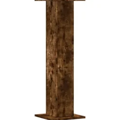Plantestativer 2 stk. i konstrueret træ - Stabilt design | Størrelse: 30x30x95 cm | Farve: Røget eg